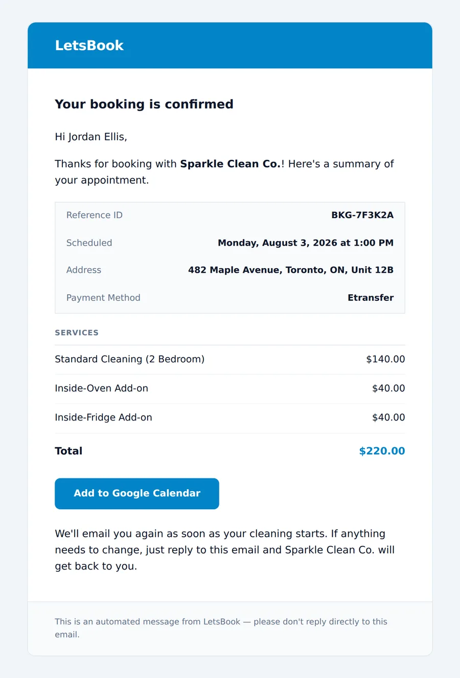 Booking Confirmed
