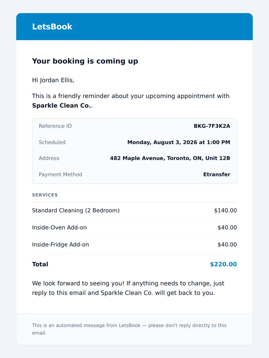 Booking Reminder