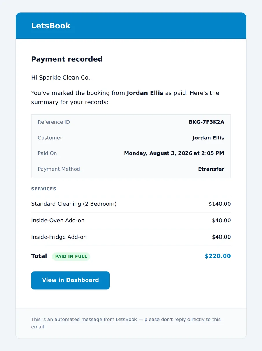 Payment Confirmed